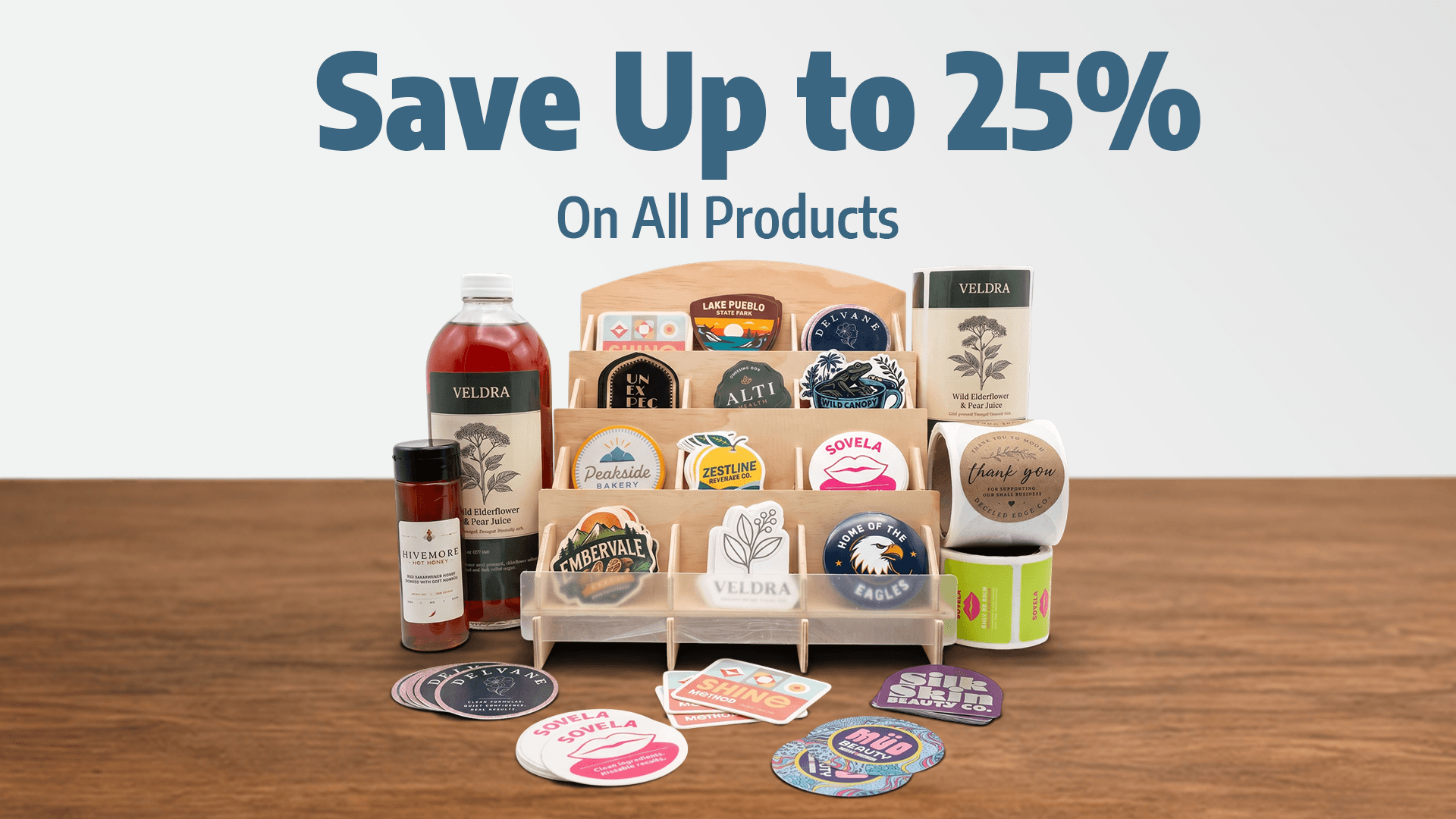 Save up to 25% on custom stickers and labels from StickerGiant.
