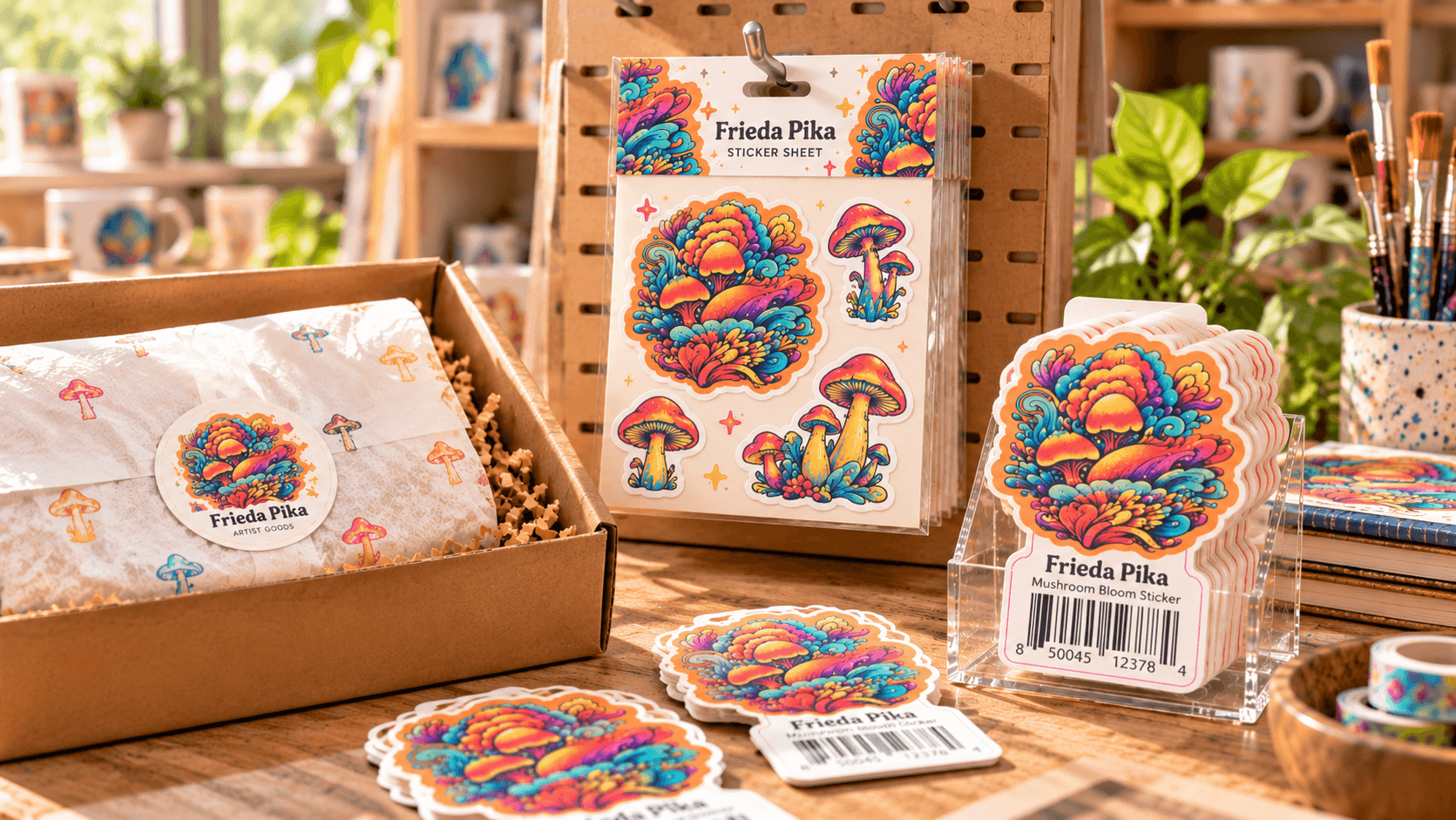 Custom stickers, labels and Sticker Sheets used for retail packaging, displays and customer orders.