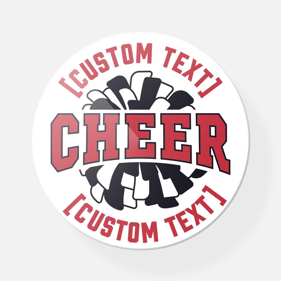 Custom cheer sticker with pom-pom design