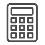 Icon of a calculator representing requesting a quote