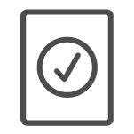 Icon of a document with a checkmark representing order submission.