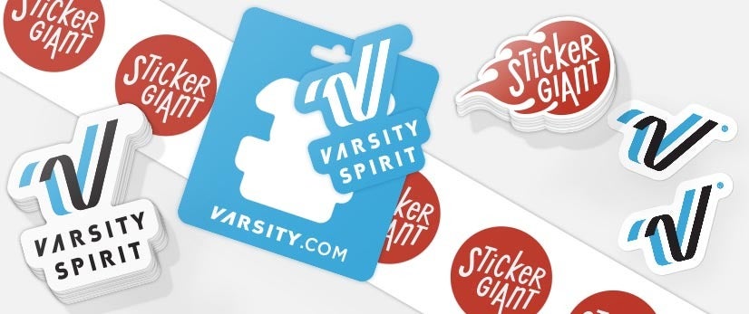 StickerGiant and Varsity Spirit custom stickers.